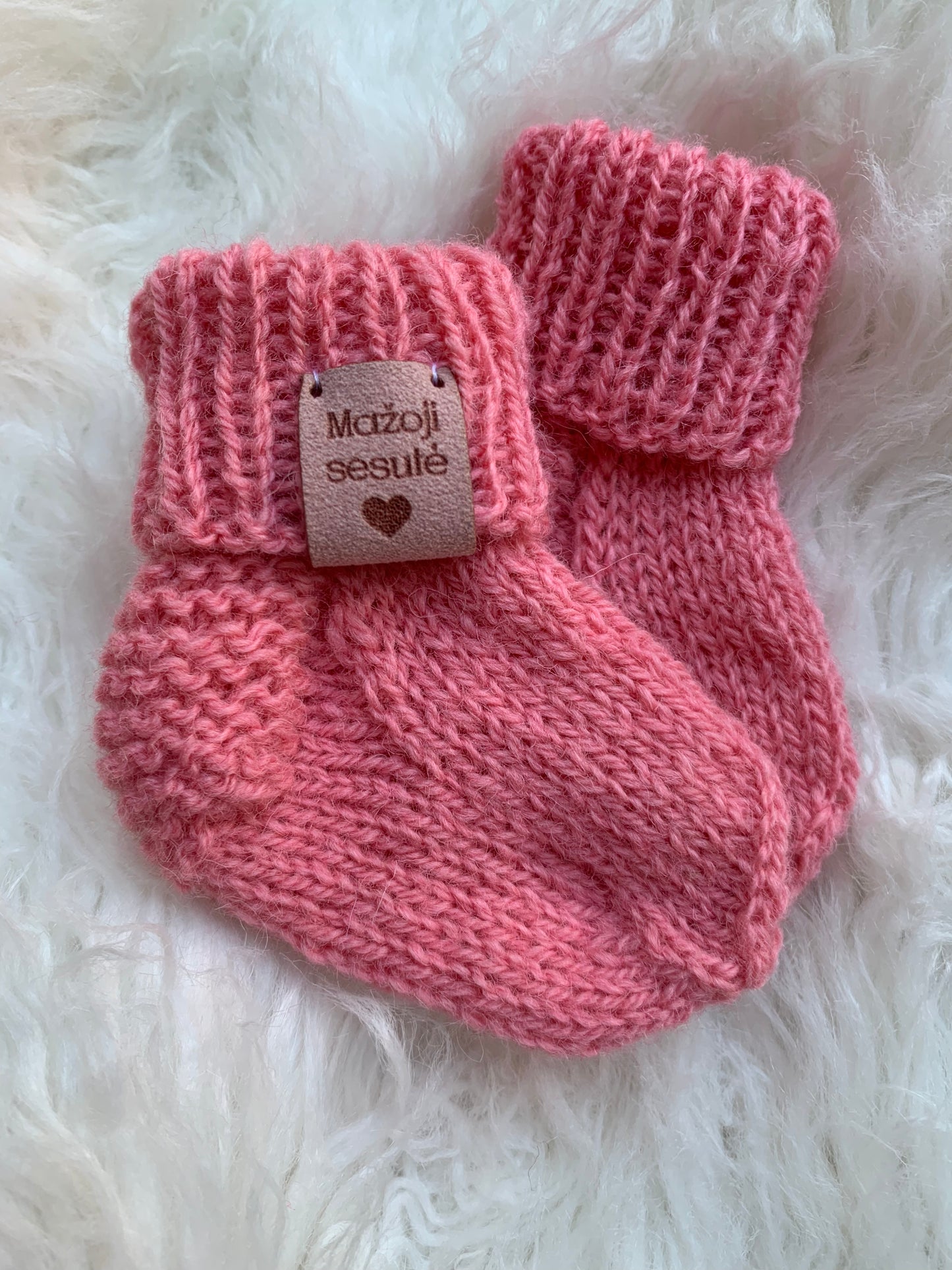Vilnonės kojinytės naujagimei "Mažoji sesutė" 9 cm