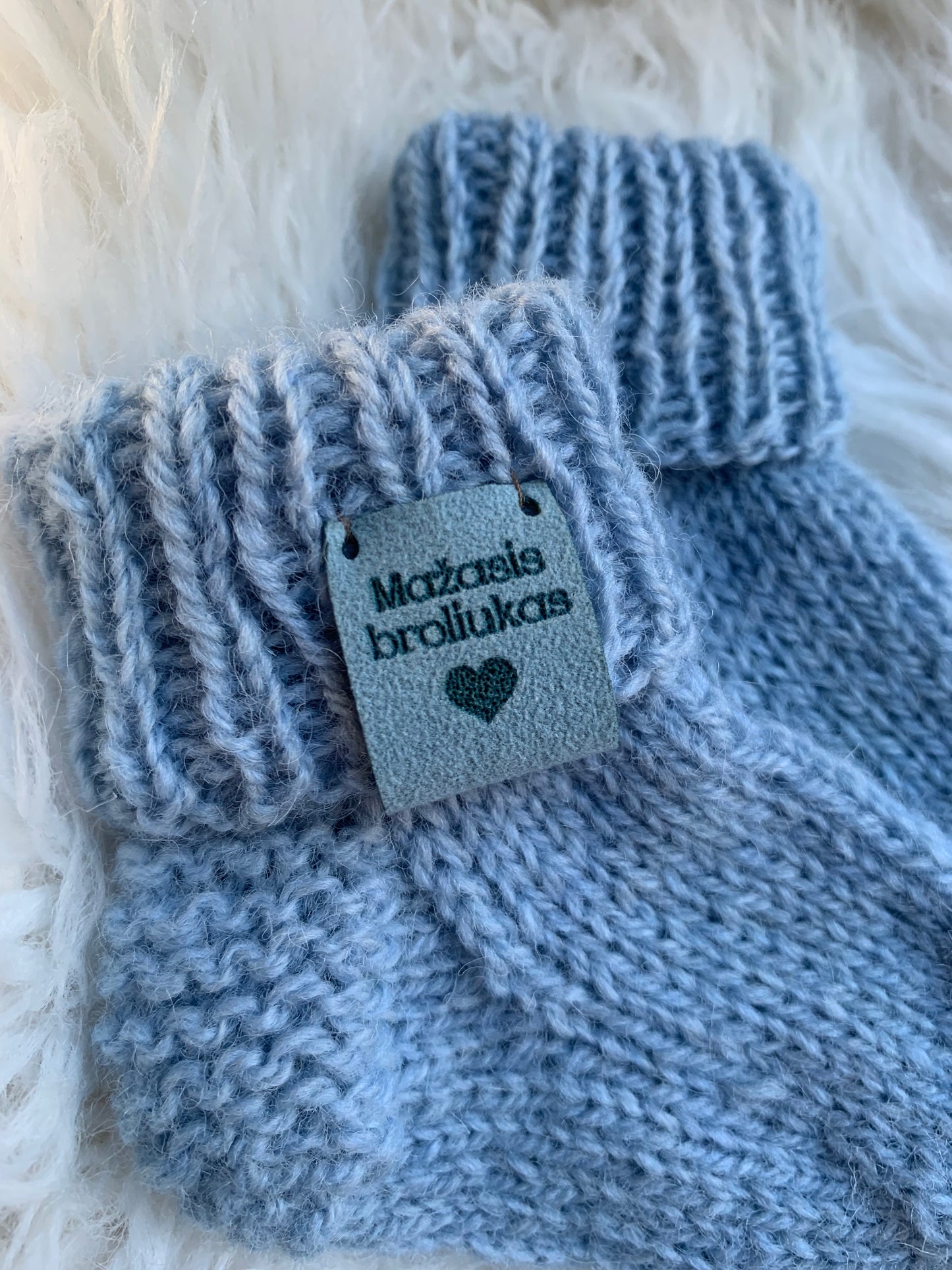 Avies vilnos kojinytės naujagimiui "mažasis broliukas "