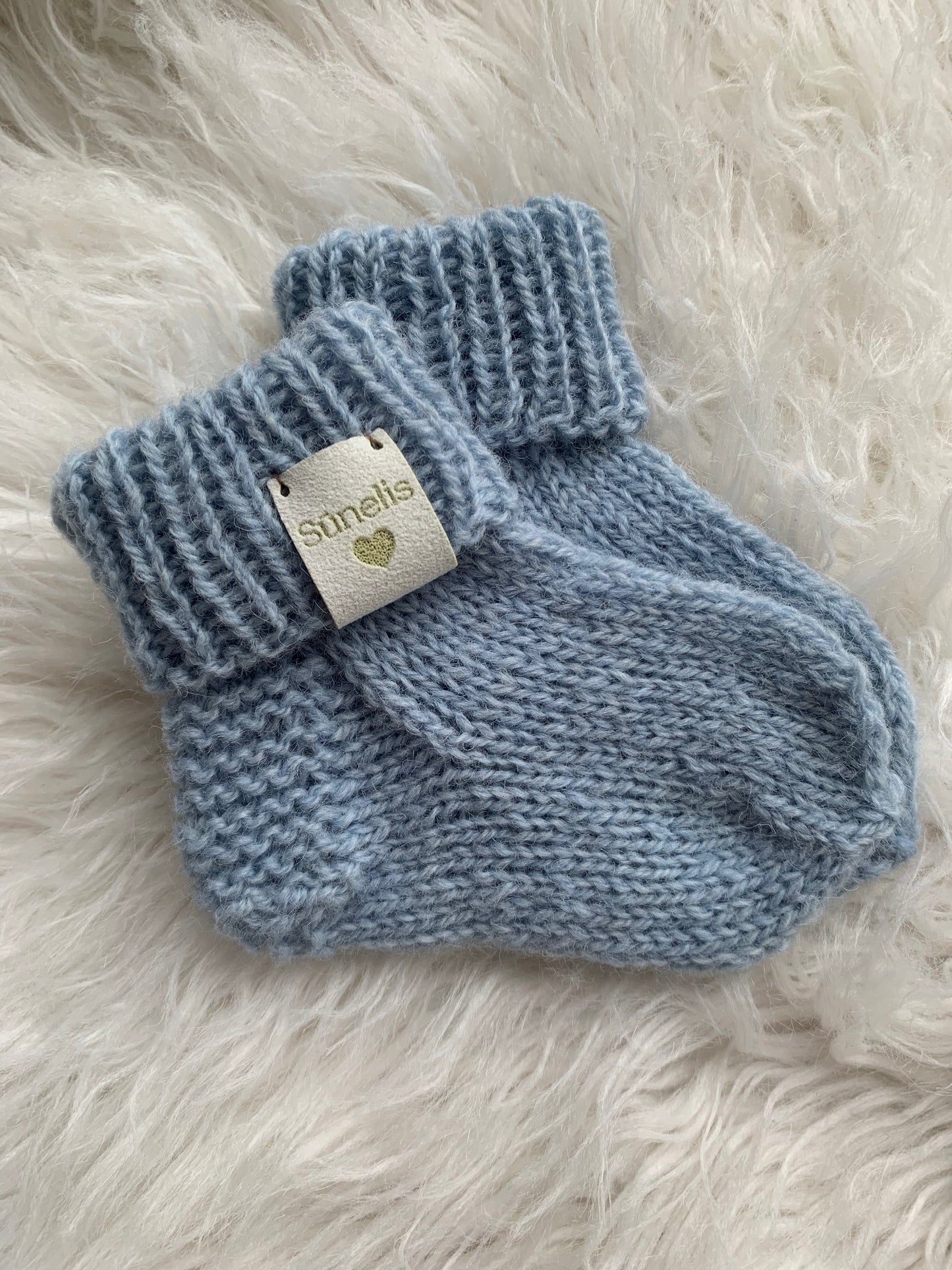 3-6 mėn 11 cm avies vilnos kojinytės