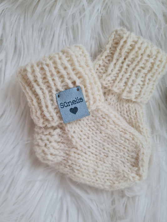 Natūralios vilnos kojinytės kūdikiui 9 cm