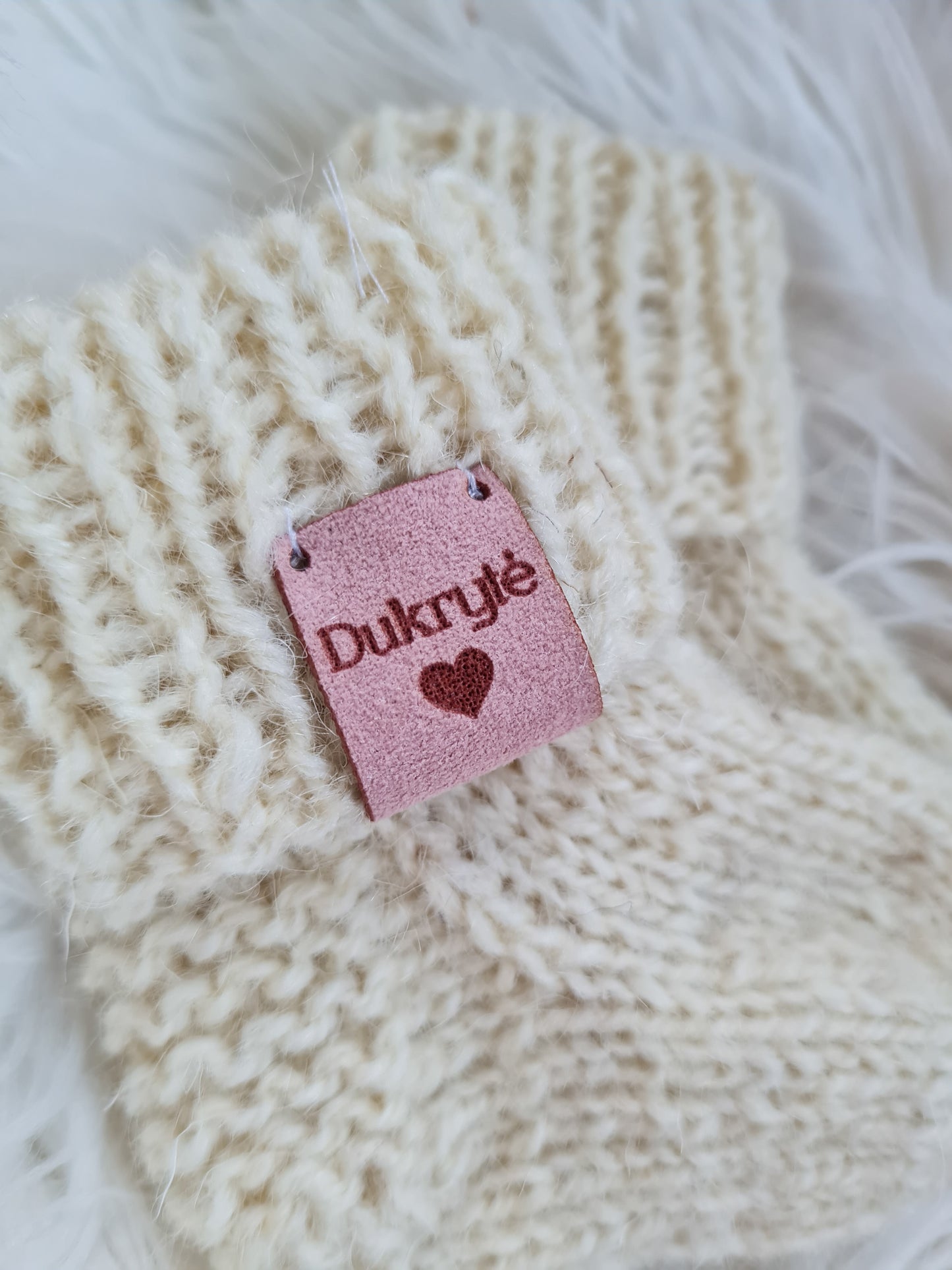 Avies vilnos kojinytės naujagimei "Dukrytė" 9 cm