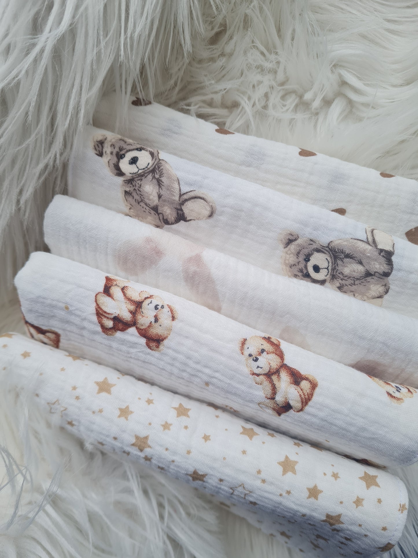 Muslino merliukų komplektas 40/40 cm 5 vnt